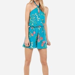 NWT Express Blue Floral Romper